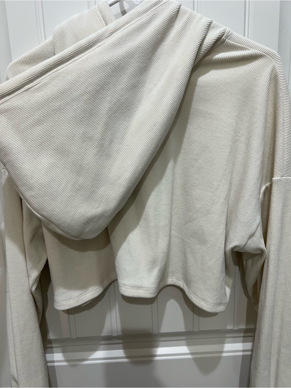 wild fable Cropped Zip Hoodie in Cream - Picture 4 of 8